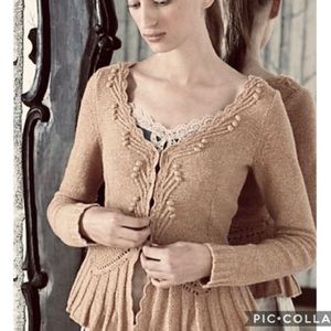 Anthropologie SLEEPING ON SNOW Peplum Cardigan XS